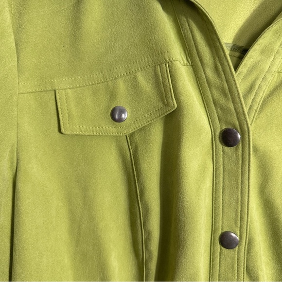 JM Collection size 1X green suede-feel jacket, soft, spring, autumn, fall - Picture 6 of 11